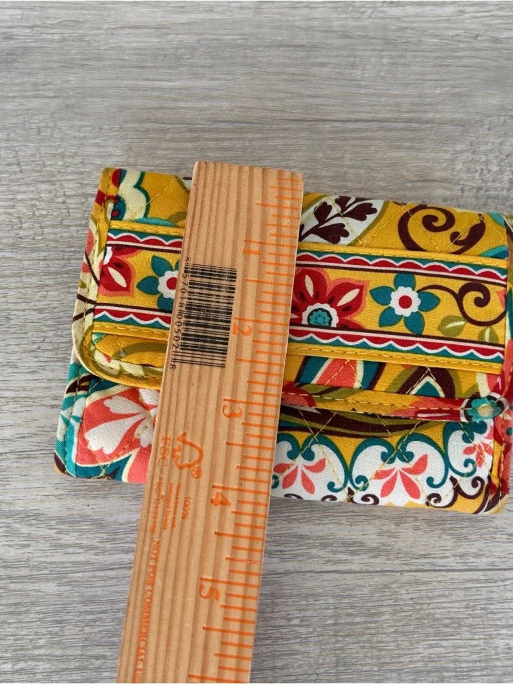 Vera Bradley Wallet Provencal Yellow Paisley Floral Wallet Spring Trifold - Picture 6 of 8